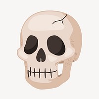 Skull clipart, cute cartoon illustration psd