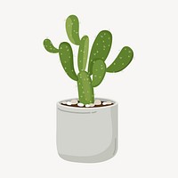 Cactus clipart, cute cartoon illustration psd