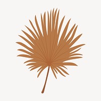 Fan palm leaf collage element, cute cartoon illustration vector