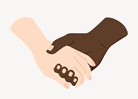 Holding hands clipart, cute cartoon illustration psd