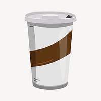 Coffee cup clipart, cute cartoon illustration psd