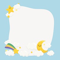 Moon & star frame collage element, cute cartoon illustration vector