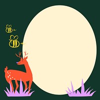 Animal, nature doodle frame background  vector