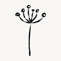 Cute flower doodle in black