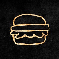 Hamburger, gold aesthetic doodle