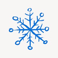 Snowflake sticker, cute doodle in colorful design vector