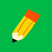 Pencil sticker, cute doodle in colorful design psd