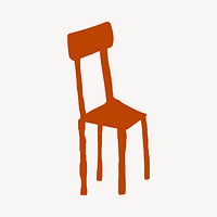 Chair sticker, cute doodle in colorful design vector