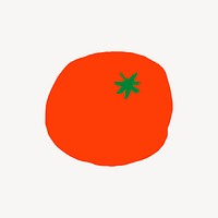 Tomato sticker, cute doodle in colorful design vector