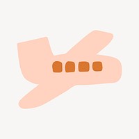 Airplane sticker, cute doodle in colorful design psd