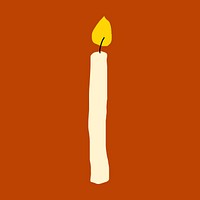 Candle, cute doodle in colorful design