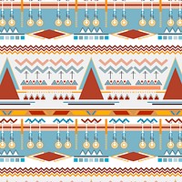 Native American seamless pattern, tribal background vector, colorful design