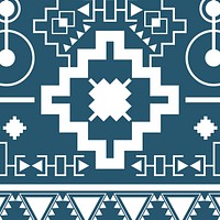 Ethnic geometric pattern, tribal background vector, white textile