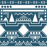 Ethnic geometric pattern background vector, white and blue textile