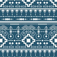 Seamless pattern, tribal background vector, white fabric