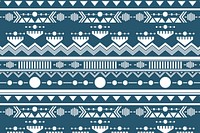 Tribal seamless pattern background vector, white and blue design