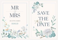 Wedding invitation card template vector flower design