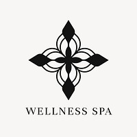 Wellness spa logo, flower modern design psd