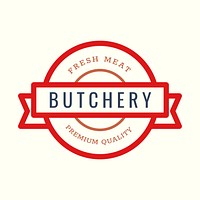Butchery logo food business template for branding design, minimal style psd