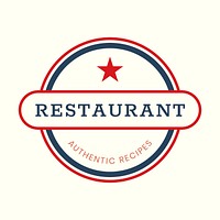 Restaurant logo food business template for branding design, minimal style psd