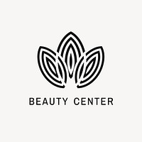Beauty center leaf logo template, modern creative design psd