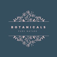 Aesthetic floral business logo template, botanical illustration vector