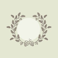 Laurel logo frame clipart, botanical illustration vector