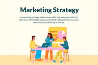 Marketing strategy template vector for business in flat design