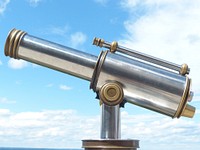 Silver telescope. Original public domain image from Wikimedia Commons