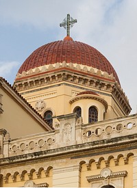 Dome of the Agios Minas church, the cathedral of Heraklion, Crete, Greece. Original public domain image from Wikimedia Commons