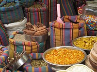 Market in Israel. Original public domain image from Wikimedia Commons