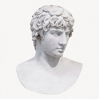 Antinous statue sticker, Greek sculpture collage element psd