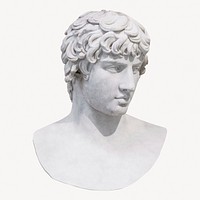 Antinous statue,  Greek  sculpture isolated image on white background