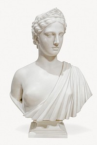 Diana Bust statue sticker, Greek sculpture collage element psd