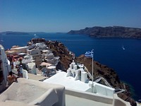 Santorini Island Greece. Original public domain image from Wikimedia Commons