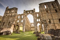 Rievaulx Abbey. Located in Rievaulx, Yorkshire, England, UK. Original public domain image from Wikimedia Commons