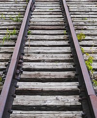 Train Tracks. Original public domain image from Wikimedia Commons