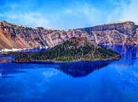 Crater Lake, Oregon. Original public domain image from Wikimedia Commons