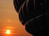 Sunset in Munich and Allianz Arena. Original public domain image from Wikimedia Commons