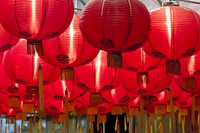 Chinese lanterns of Chinese new year. Original public domain image from Wikimedia Commons