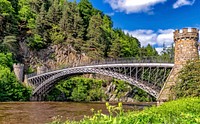 It is a bridge at the hill which could used for articles about bridges. Original public domain image from Wikimedia Commons