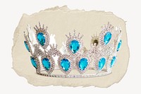 Silver crown ripped paper, royal headwear accessory