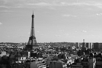 Free Eiffel Tower black and white, Paris, France image, public domain travel CC0 photo.