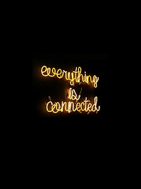 Free everything is connected neon sign image, public domain CC0 photo.