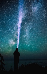 The Milky Way crossing the night sky in Gualala California, USA