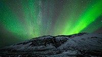 Northern lights desktop wallpaper background, Raudfeldar Canyon, Iceland