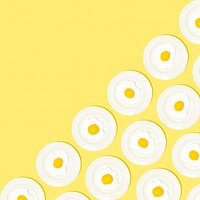 Fried eggs on plates