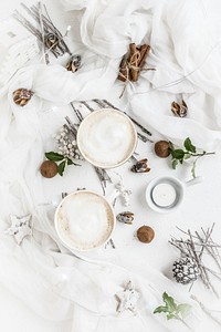 Hot coffee latte in the winter. Visit <a href="https://monikagrabkowska.com/" target="_blank">Monika Grabkowska</a> to see more of her food photography.