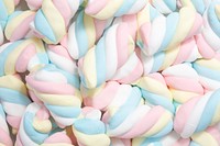 Free closeup of a pile of spiraled, colorful marshmallows image, public domain CC0 photo.