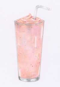Illustration of fruit smoothie drink watercolor style